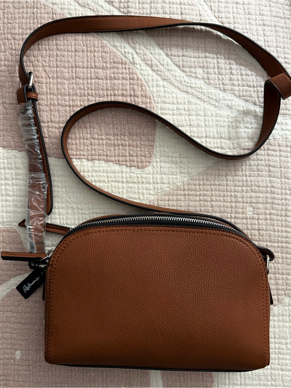 NWT RUSTY-BROWN DOUBLE-ZIPPERED CROSS-BODY PURSE - Picture 14 of 14